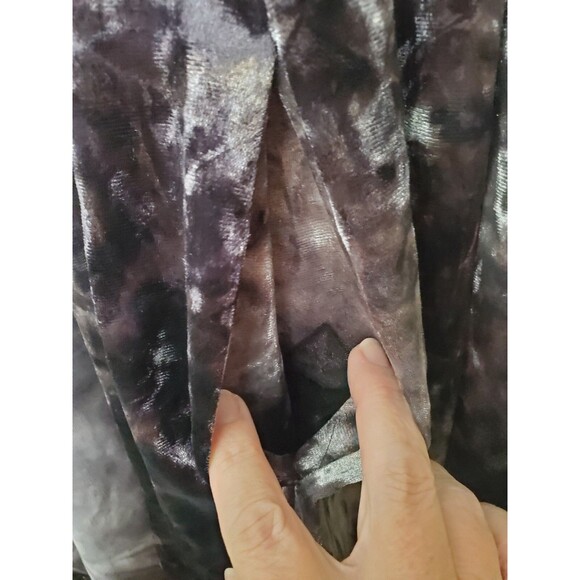 Susan Graver Printed Crushed Velvet Knit Draped Cardigan Sweater Size Large - Picture 5 of 7